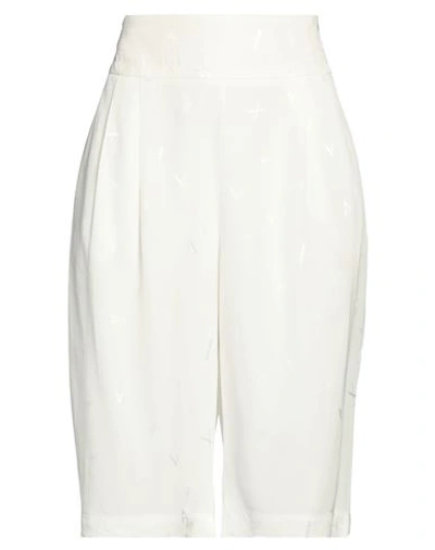 Shop Armani Exchange Woman Shorts & Bermuda Shorts White Size 12 Viscose