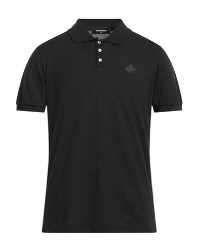Shop Dsquared2 Man Polo Shirt Black Size L Cotton