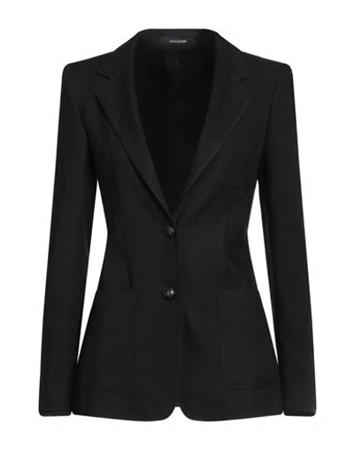 Tagliatore 02-05 Woman Blazer Black Size 12 Viscose, Polyamide, Lyocell In Black