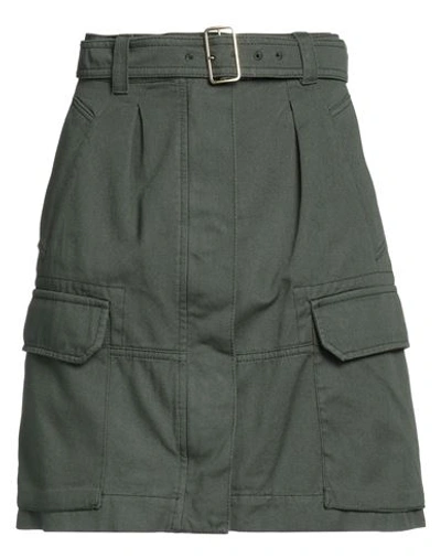 Shop Weekend Max Mara Woman Mini Skirt Military Green Size 10 Cotton