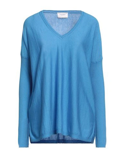 Shop Snobby Sheep Woman Sweater Azure Size 10 Silk, Cashmere In Blue