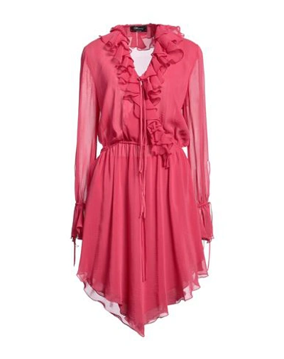 Shop Blumarine Woman Mini Dress Magenta Size 8 Cotton, Silk