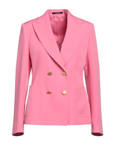 Shop Tagliatore 02-05 Woman Blazer Fuchsia Size 14 Polyethylene, Elastane In Pink