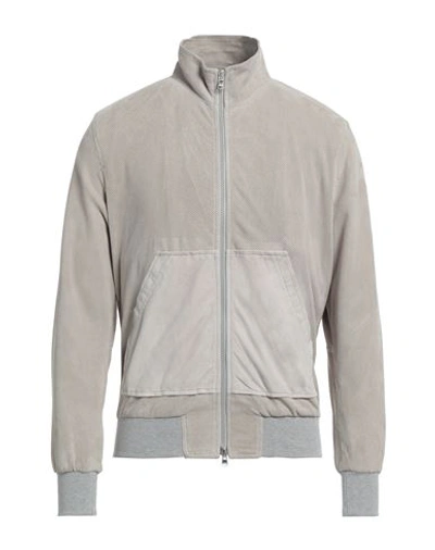 Shop Barba Napoli Man Jacket Khaki Size 40 Soft Leather In Beige