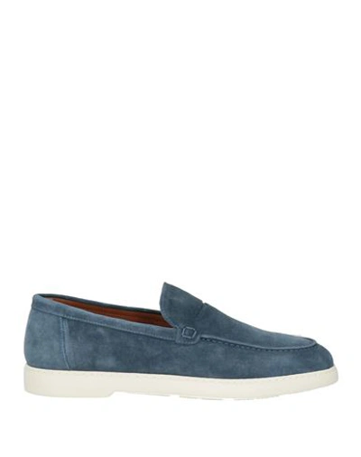 Shop Doucal's Man Loafers Slate Blue Size 13 Soft Leather