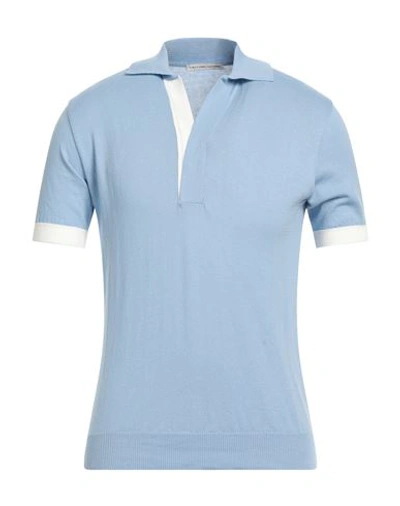 Shop Grey Daniele Alessandrini Man Sweater Sky Blue Size 40 Cotton