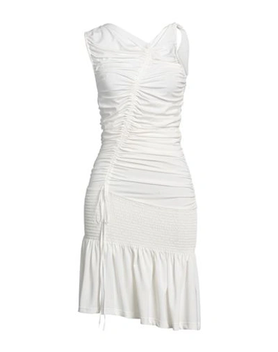 N°21 Woman Mini Dress White Size 8 Viscose, Polyester, Elastane In White