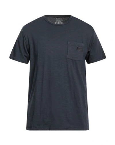 Shop Guess Man T-shirt Midnight Blue Size S Organic Cotton