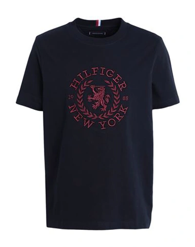 Shop Tommy Hilfiger Man T-shirt Midnight Blue Size L Cotton