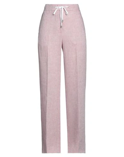Shop Peserico Woman Pants Pink Size 2 Linen, Cotton