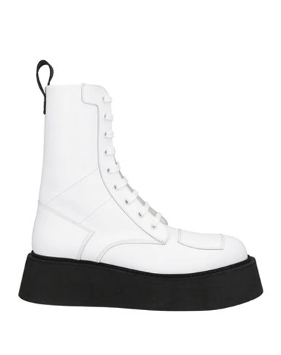 Shop Gcds Woman Ankle Boots White Size 10 Calfskin