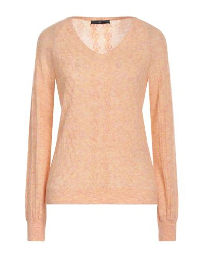High Woman Sweater Salmon Pink Size Xl Virgin Wool, Nylon In Pink