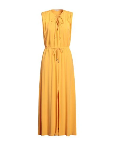 Shop Patrizia Pepe Woman Maxi Dress Mandarin Size 3 Viscose, Elastane