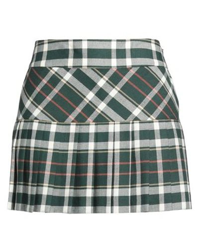Shop Dsquared2 Woman Mini Skirt Dark Green Size 8 Wool, Viscose