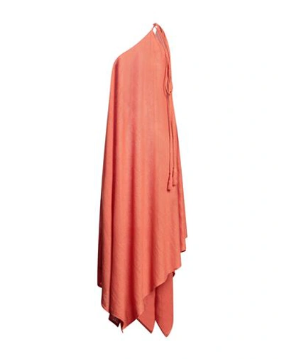 Shop Alanui Woman Maxi Dress Orange Size Onesize Linen