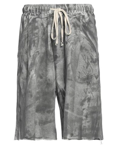 Shop Massimo Sabbadin Man Shorts & Bermuda Shorts Lead Size M Cotton In Grey