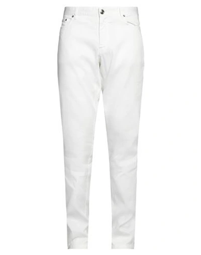 Shop 120% Lino Man Jeans White Size 34 Linen, Cotton, Elastane