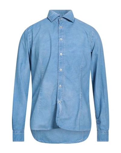 Shop Ploumanac'h Man Shirt Pastel Blue Size 15 ½ Cotton