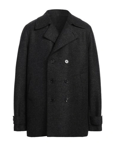Shop Harris Wharf London Man Coat Steel Grey Size 44 Virgin Wool