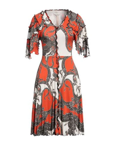 Shop Etro Woman Midi Dress Orange Size 2 Viscose, Elastane
