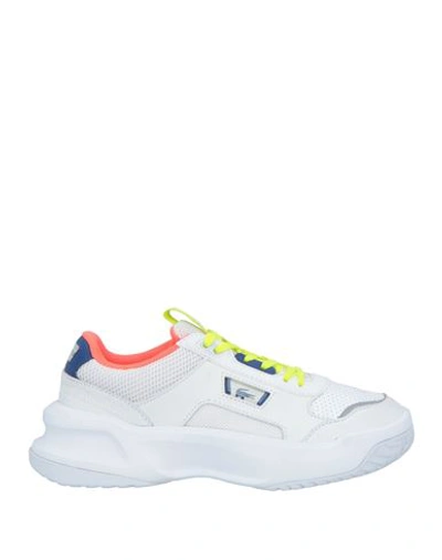 Shop Lacoste Man Sneakers White Size 5 Soft Leather, Textile Fibers