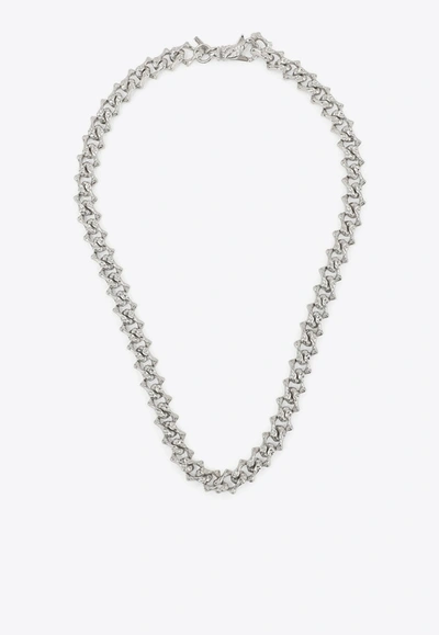 Shop Emanuele Bicocchi Arabesque Chain Necklace In Silver