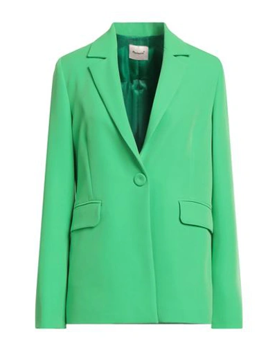 Shop Mariuccia Woman Blazer Green Size Xs Polyester, Elastane