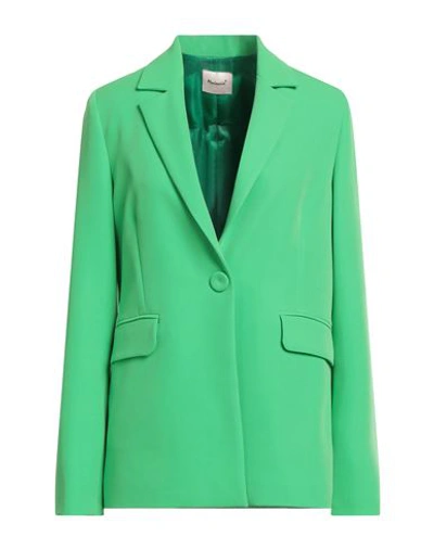 Mariuccia Woman Blazer Green Size M Polyester, Elastane In Green