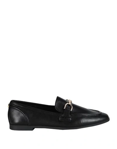 Steve Madden Woman Loafers Black Size 10 Leather In Black