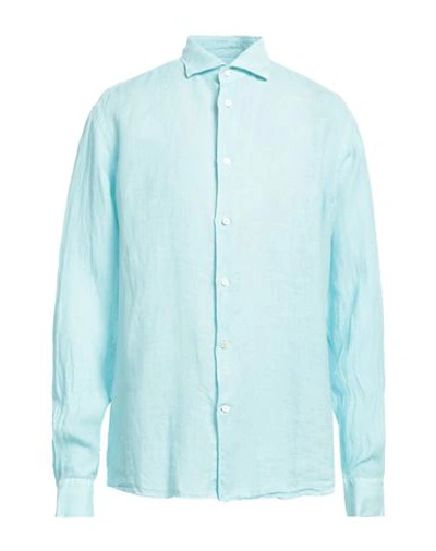 Shop Mastricamiciai Man Shirt Sky Blue Size 17 ½ Linen