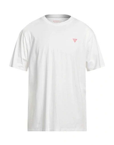 Shop Guess Man T-shirt White Size S Organic Cotton