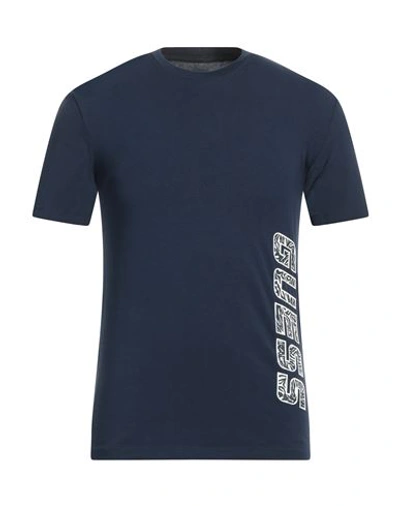 Shop Guess Man T-shirt Midnight Blue Size Xs Cotton, Elastane