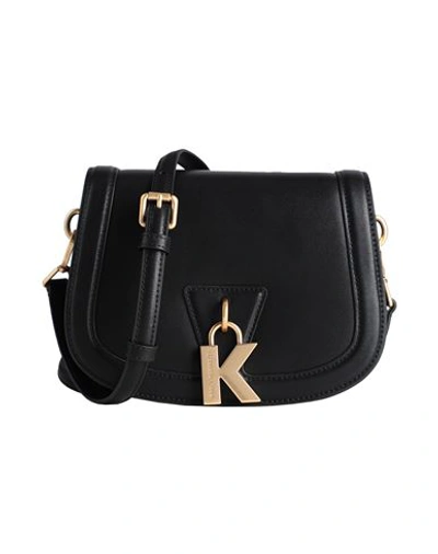 Shop Karl Lagerfeld Woman Cross-body Bag Black Size - Cow Leather