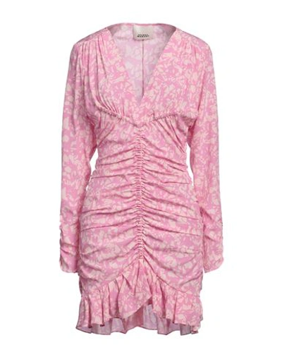 Shop Isabel Marant Woman Mini Dress Fuchsia Size 10 Silk, Elastane In Pink