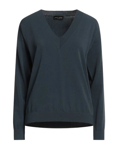 Shop Roberto Collina Woman Sweater Navy Blue Size L Viscose, Polyester