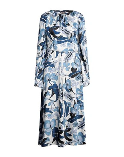 Shop Maliparmi Malìparmi Woman Midi Dress Slate Blue Size 8 Polyethylene