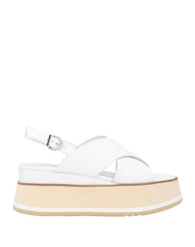 Shop Jeannot Woman Sandals White Size 10 Soft Leather