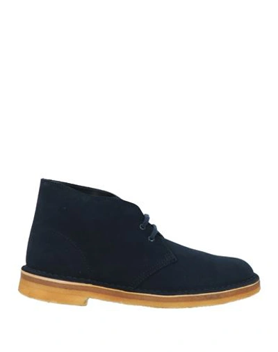 Shop Clarks Originals Man Ankle Boots Midnight Blue Size 7.5 Soft Leather