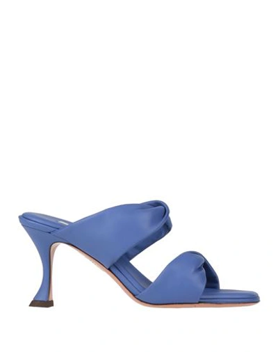 Shop Aquazzura Woman Sandals Blue Size 6 Soft Leather