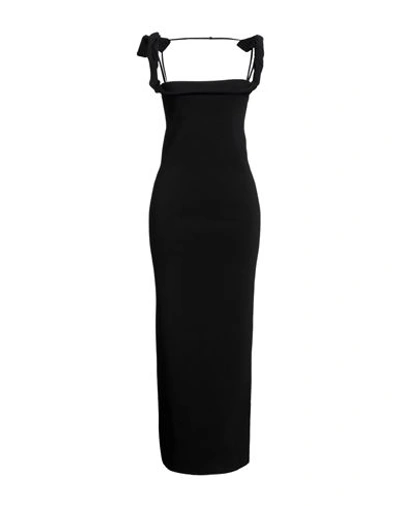 Shop Jacquemus Woman Maxi Dress Black Size 6 Polyamide, Viscose, Elastane