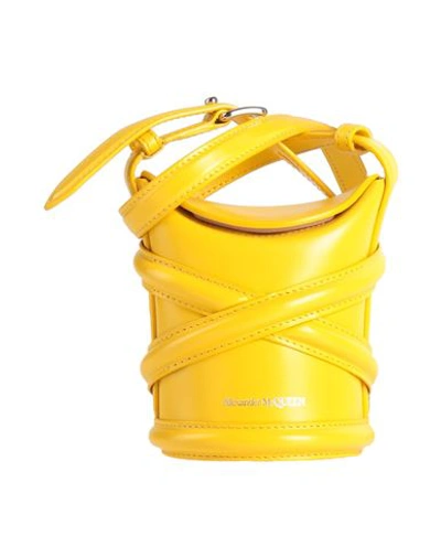 Shop Alexander Mcqueen Woman Cross-body Bag Yellow Size - Leather