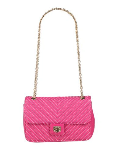 Shop Furla Pop Star S Crossbody Woman Shoulder Bag Fuchsia Size - Ovine Leather In Pink