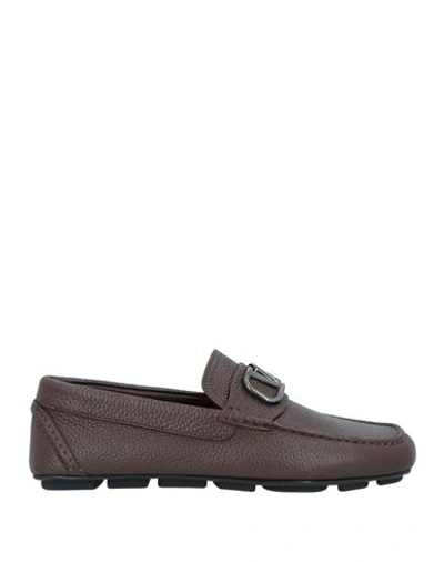 Shop Valentino Garavani Man Loafers Cocoa Size 9 Leather In Brown
