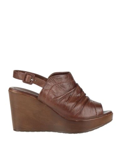Shop Sofia Mare Woman Sandals Brown Size 8 Leather