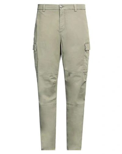 Shop Brunello Cucinelli Man Pants Sage Green Size 34 Cotton, Elastane