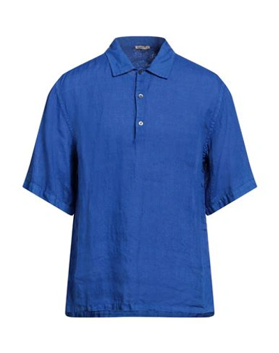 Shop Barena Venezia Barena Man Shirt Bright Blue Size 40 Linen
