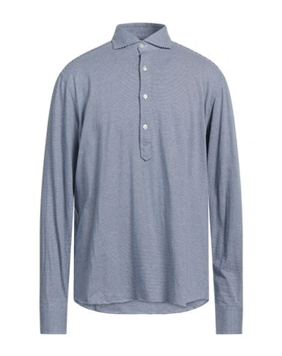 Shop Alessandro Gherardi Man Polo Shirt Navy Blue Size 16 ½ Cotton