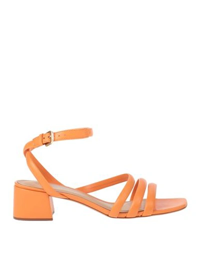 Shop Carrano Woman Sandals Orange Size 9 Soft Leather
