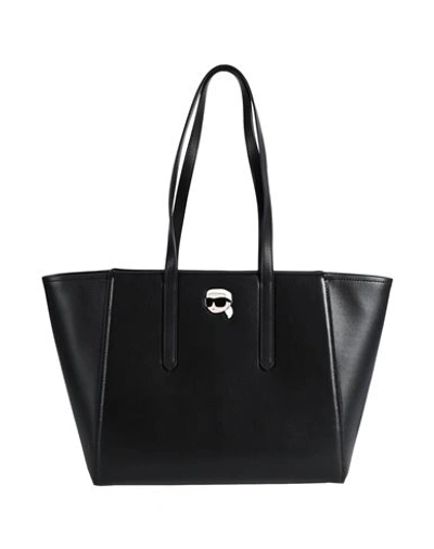 Shop Karl Lagerfeld Woman Shoulder Bag Black Size - Cow Leather