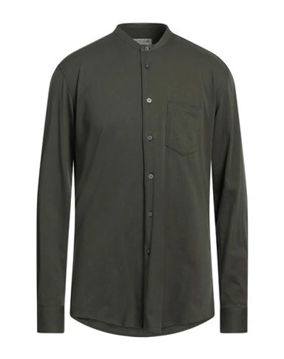 Shop Daniele Alessandrini Homme Man Shirt Military Green Size 16 ½ Cotton